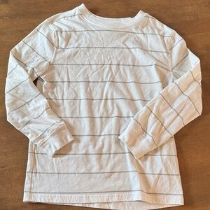 Carter's White and Gray Striped Long Sleeve Tee